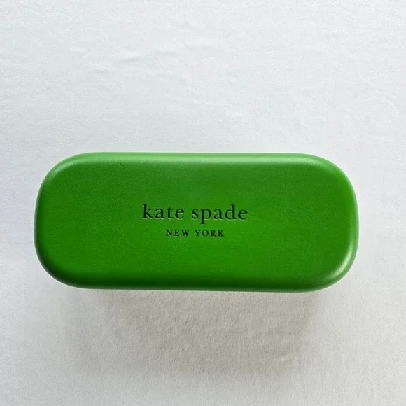 🆕️ Kate Spade New York Green Hard Shell Eyeglass Case with cloth. Case only. - Picture 2 of 7